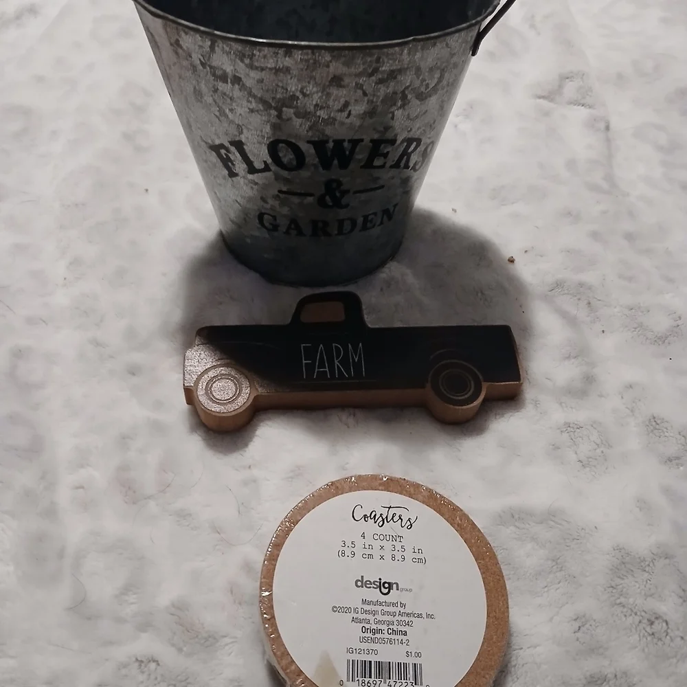 Decorative Metal Bucket And Home Decor Items